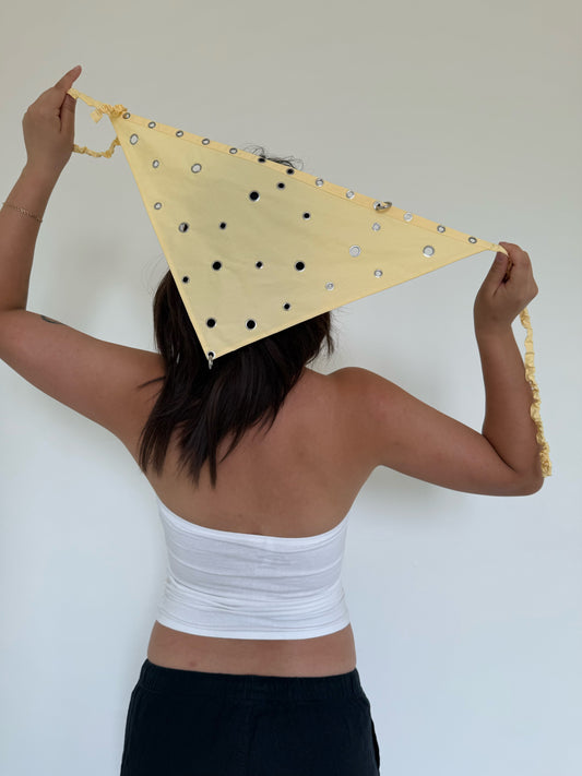 Lotus piercing headscarf yellow